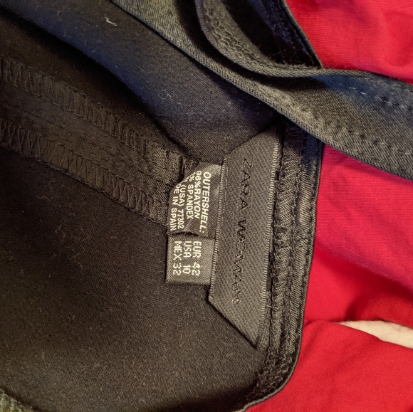 Black, shiny Zara shift dress size 10 - Picture 6 of 6